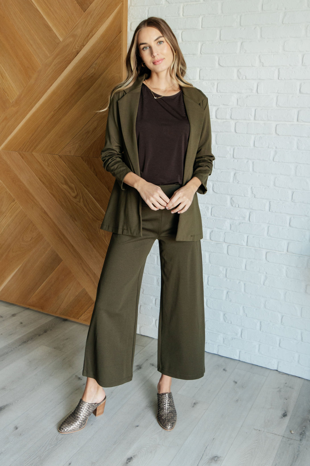 Magic Wide Leg Crop Pants in Olive - Lavish Fix