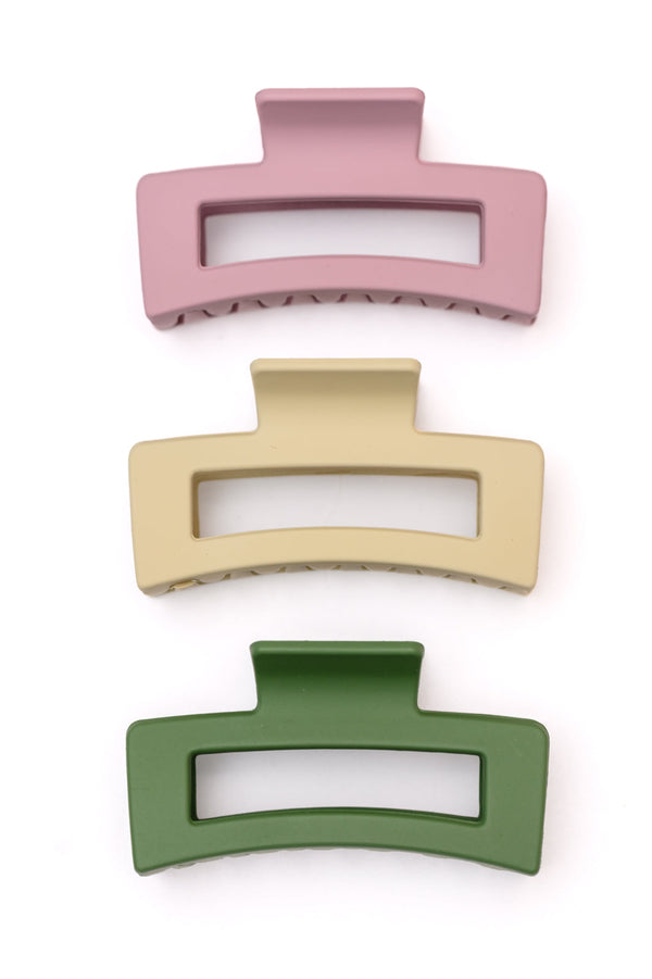 Matte Rectangle Claw Clip Set of 3 - Lavish Fix