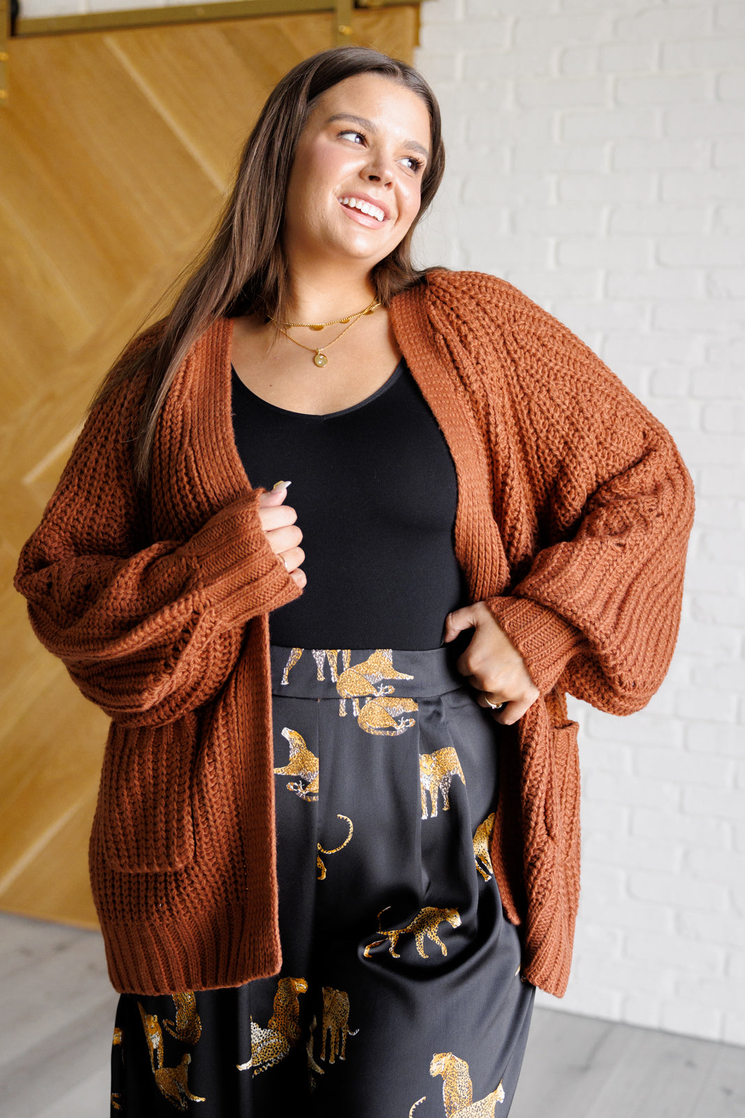 Maybe Monday Cardigan in Chestnut - Lavish Fix