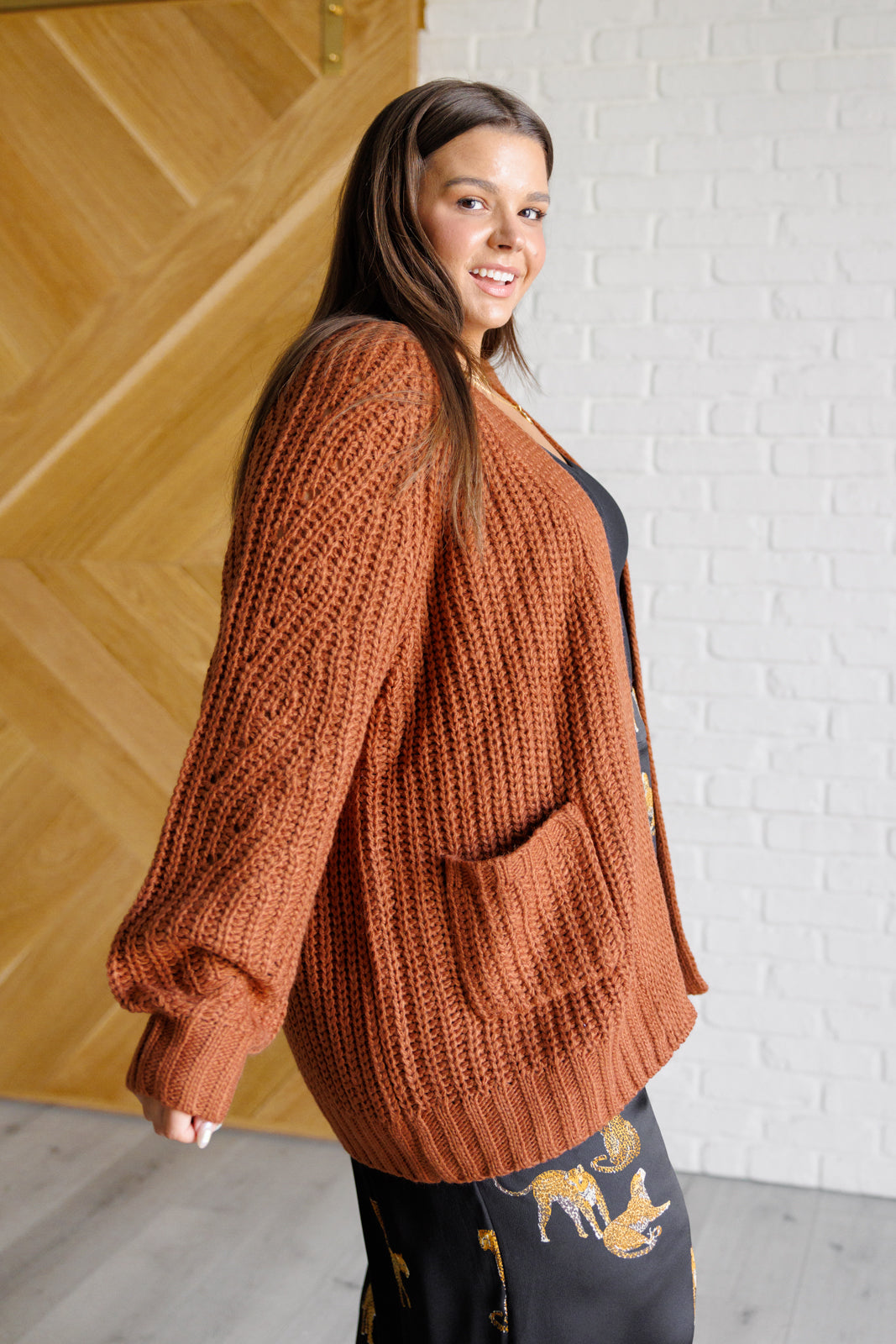 Maybe Monday Cardigan in Chestnut - Lavish Fix