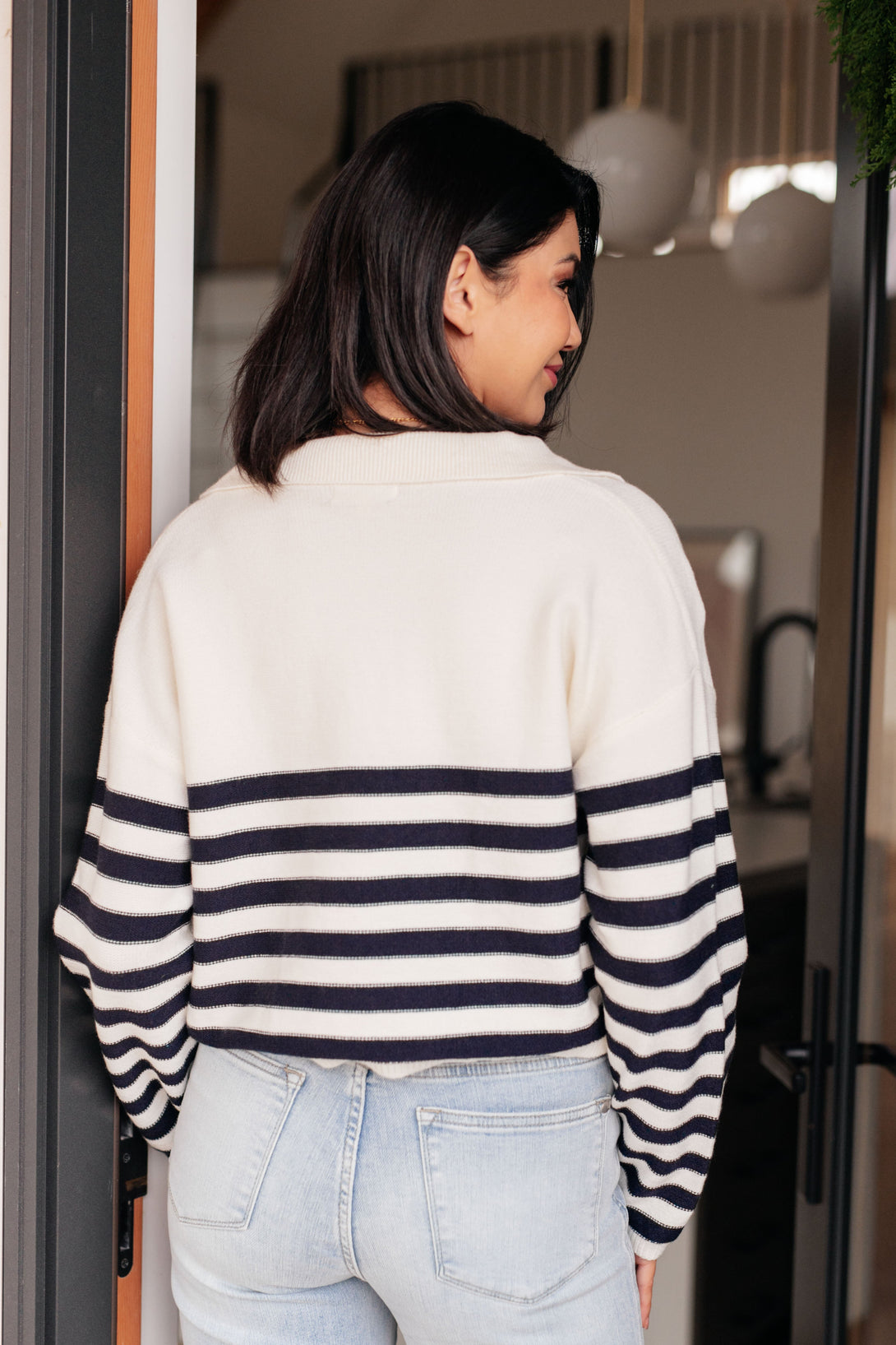 Memorable Moments Striped Sweater in White - Lavish Fix