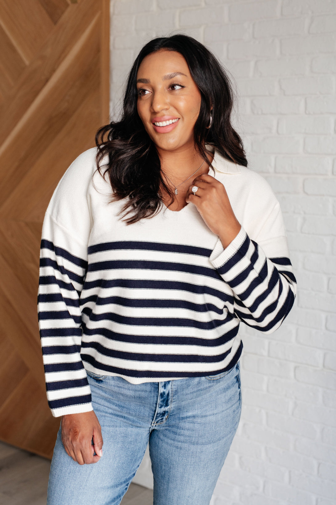 Memorable Moments Striped Sweater in White - Lavish Fix