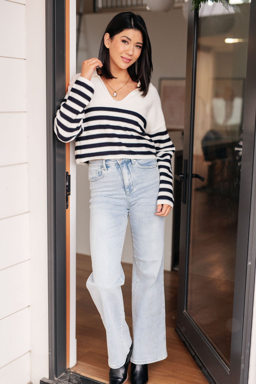 Memorable Moments Striped Sweater in White - Lavish Fix