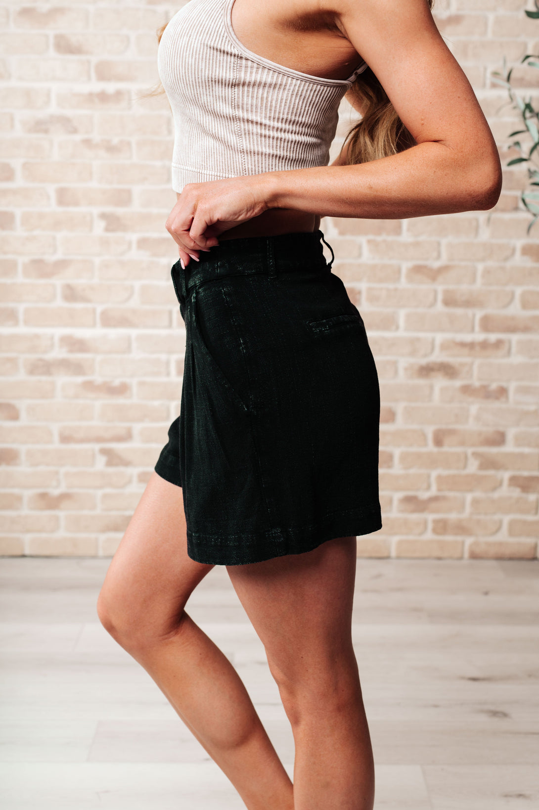 Mind Over Matter Pleated Shorts in Black - Lavish Fix