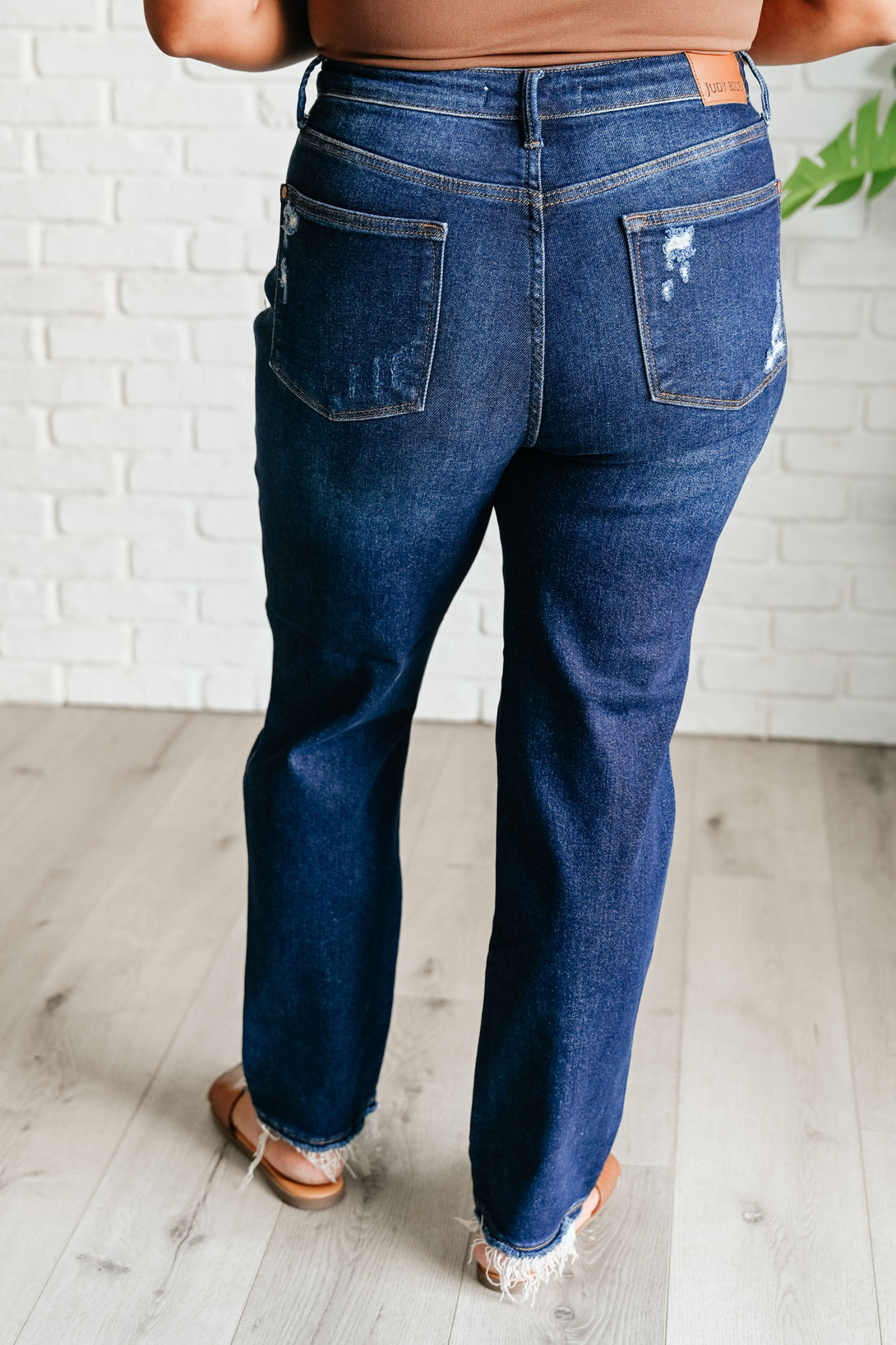 Montana High Rise Rigid Magic Distressed Straight Jeans - Lavish Fix