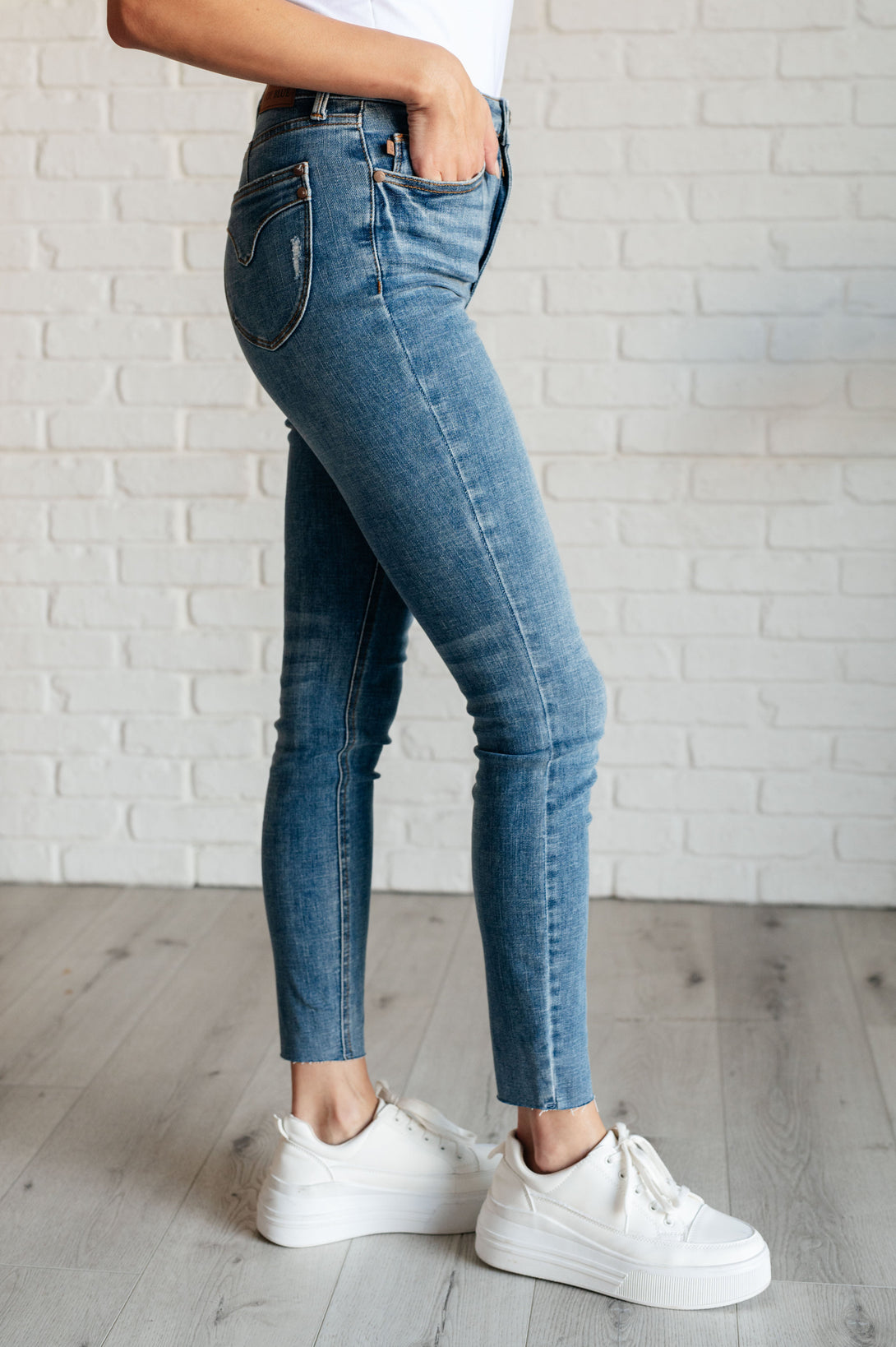 Nicole Tummy Control Skinny Jeans in Vintage Wash - Lavish Fix