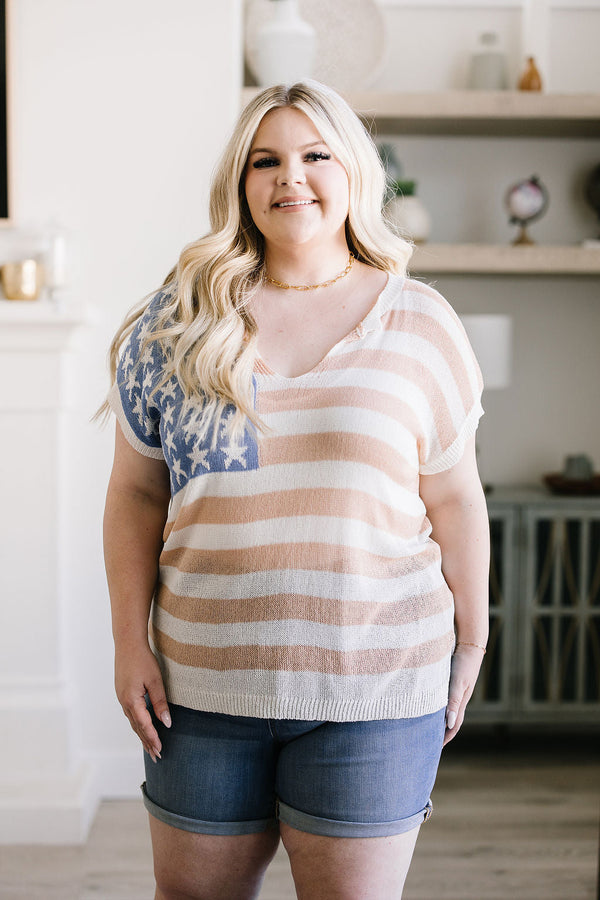 Old Glory Sleeveless Sweater - Lavish Fix