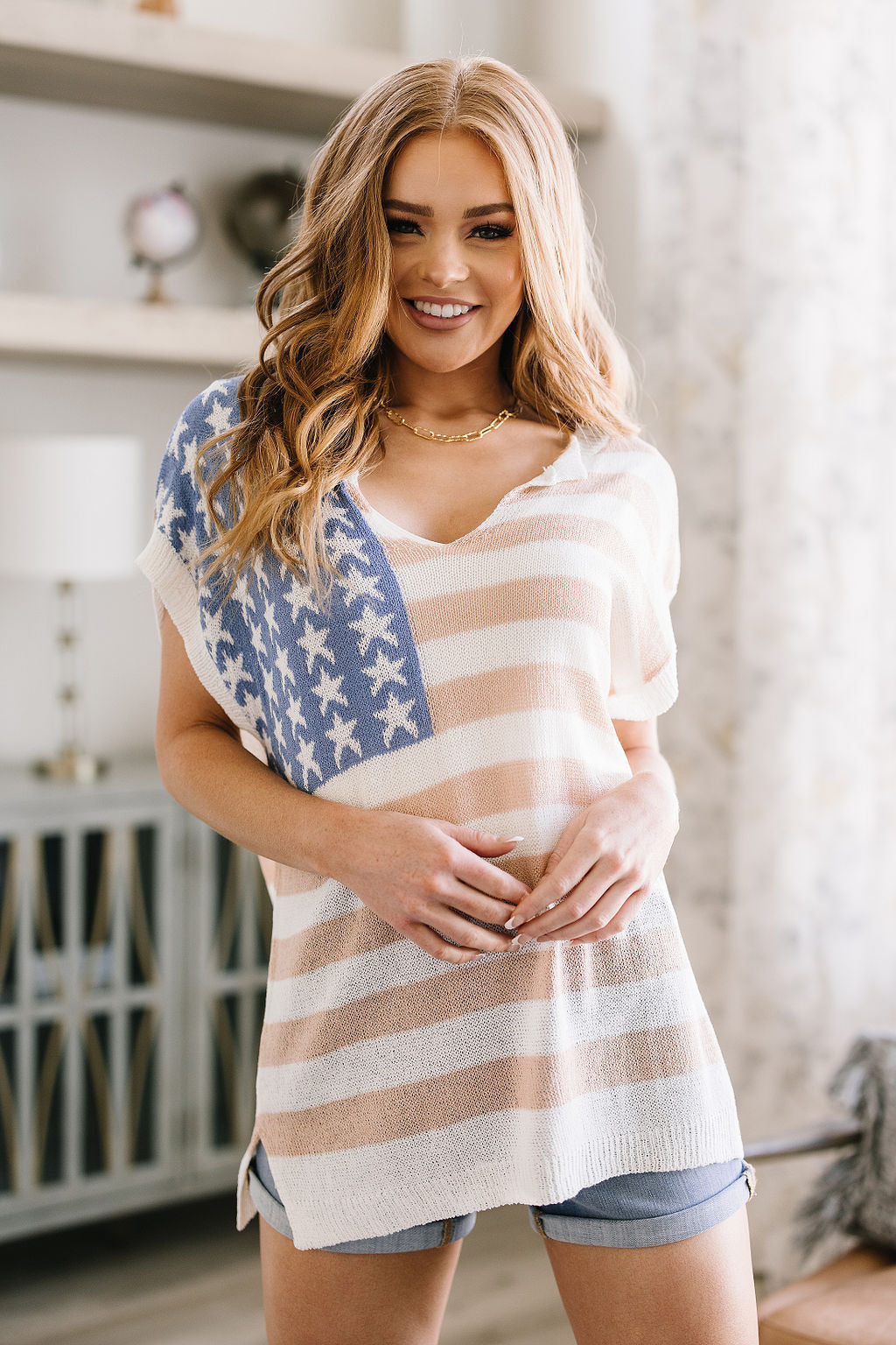 Old Glory Sleeveless Sweater - Lavish Fix