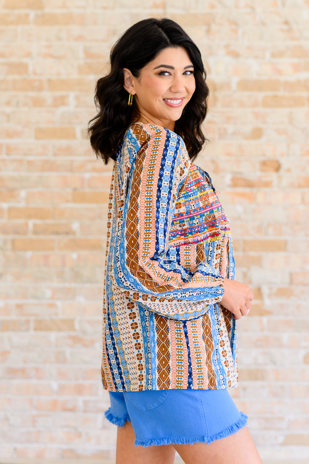 Open Sky Boho Tunic in Navy Mauve - Lavish Fix