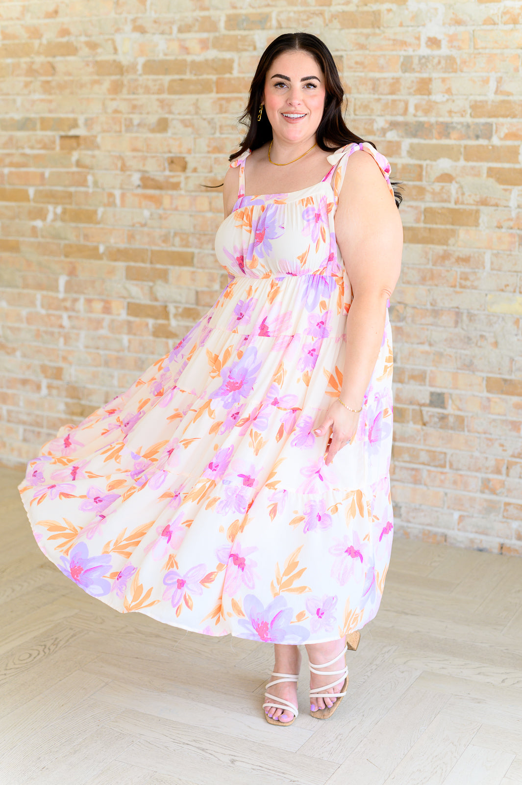 Pastel Petals Floral Midi Dress - Lavish Fix