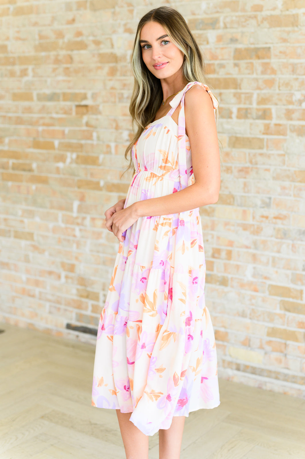 Pastel Petals Floral Midi Dress - Lavish Fix