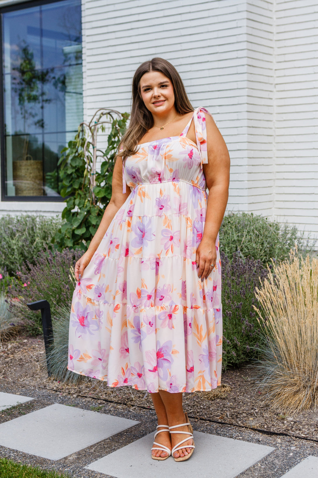 Pastel Petals Floral Midi Dress - Lavish Fix