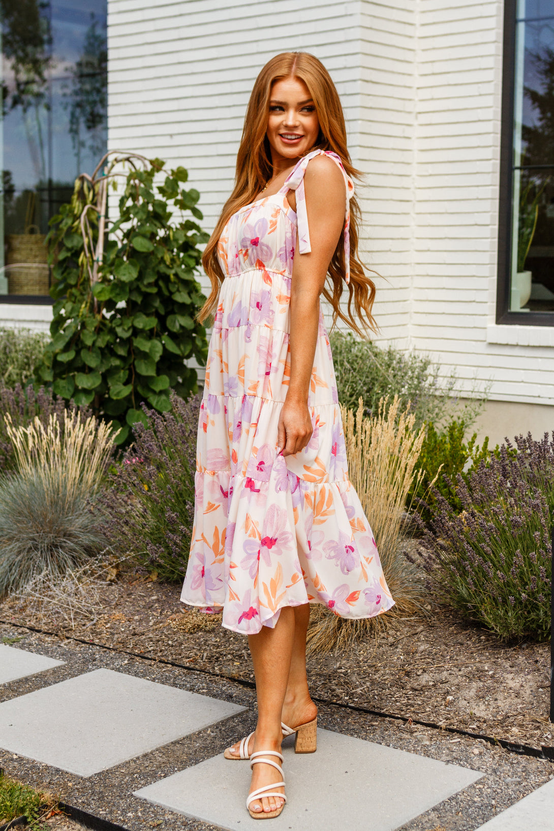 Pastel Petals Floral Midi Dress - Lavish Fix