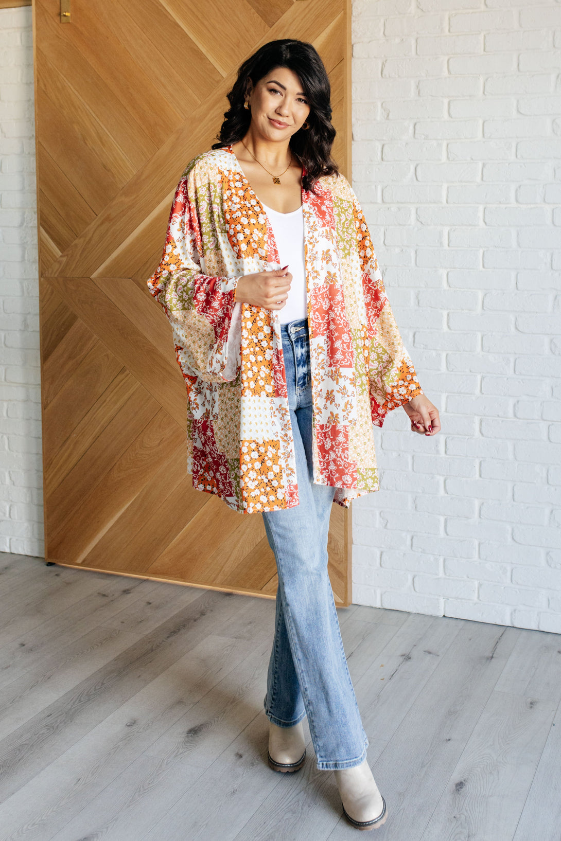 Patchwork of Feelings Mixed Floral Kimono - Lavish Fix