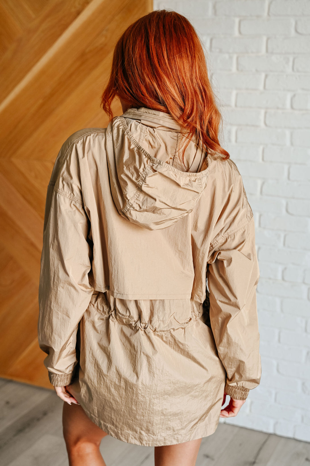 Rain, Rain Go Away Parachute Jacket in Camel - Lavish Fix