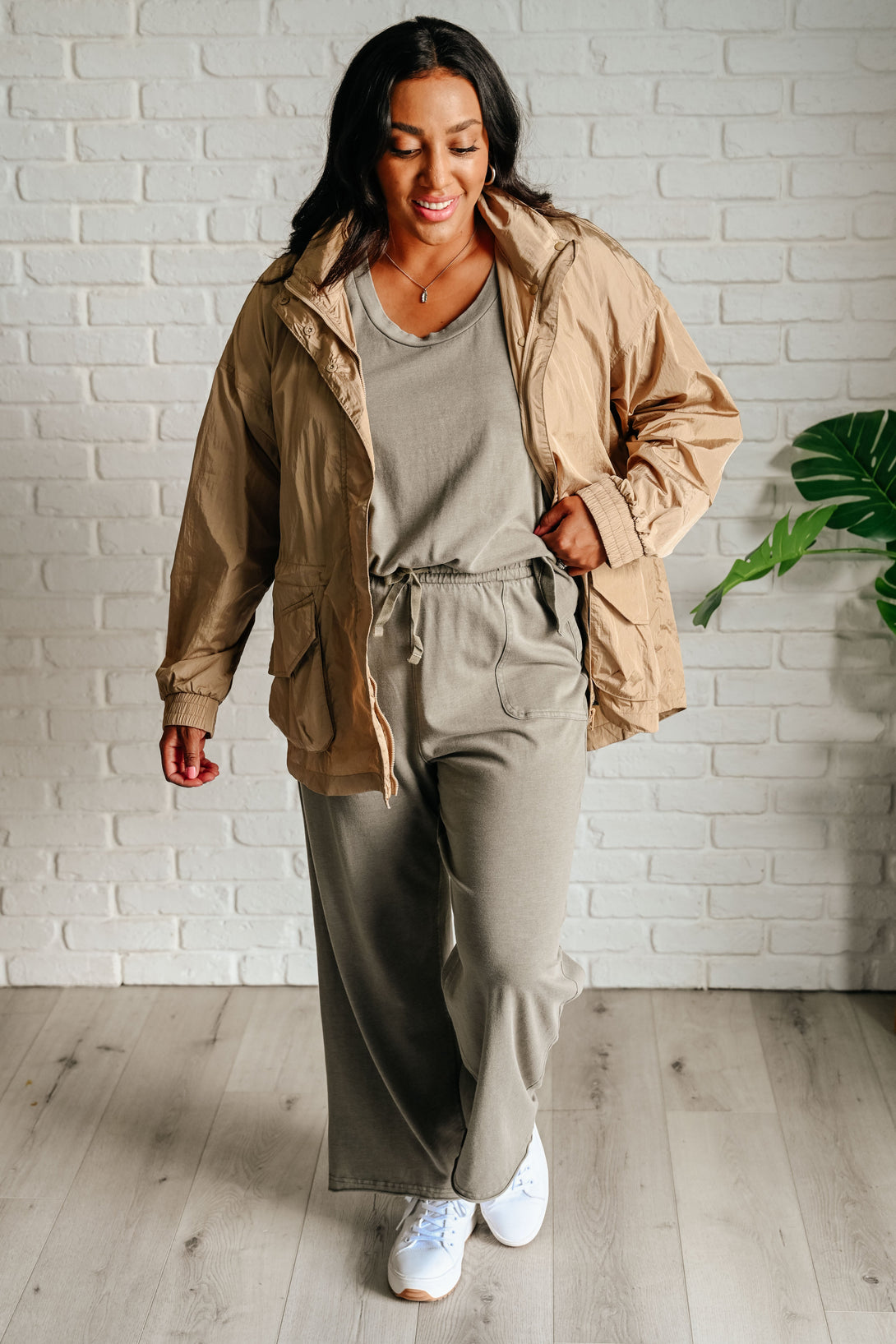 Rain, Rain Go Away Parachute Jacket in Camel - Lavish Fix