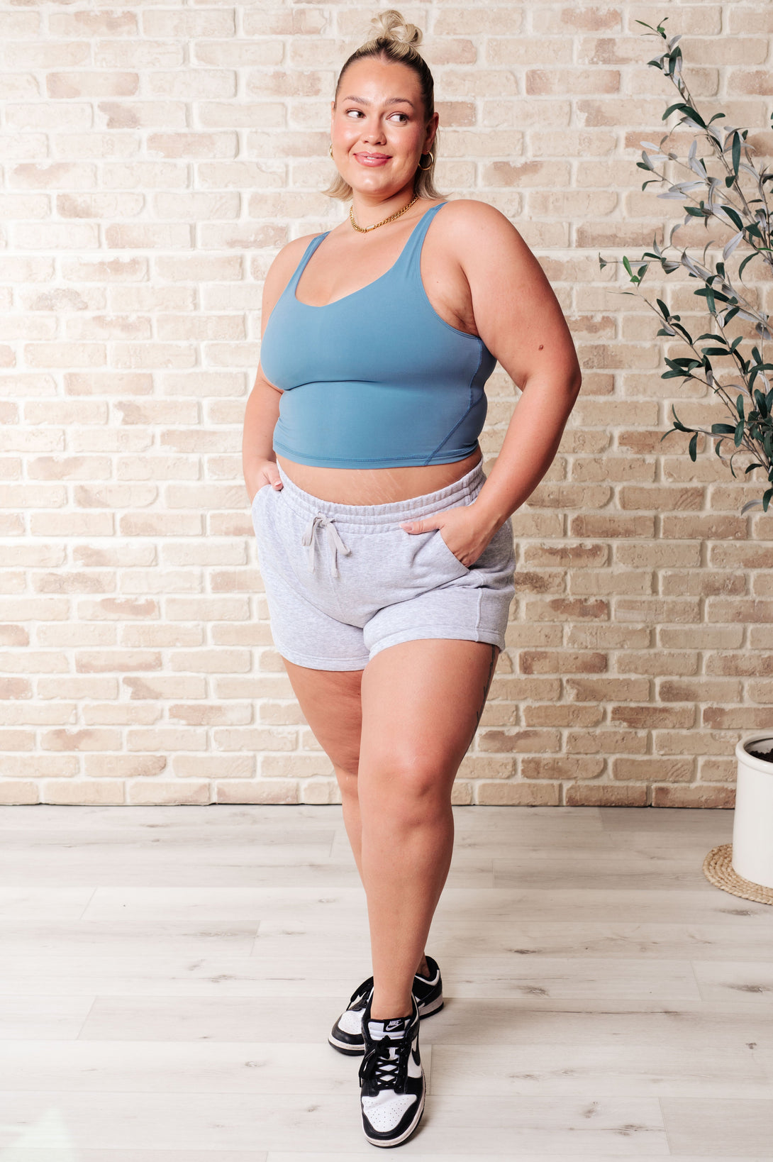 Rhythm and Rhyme Tank in Dusty Blue - Lavish Fix