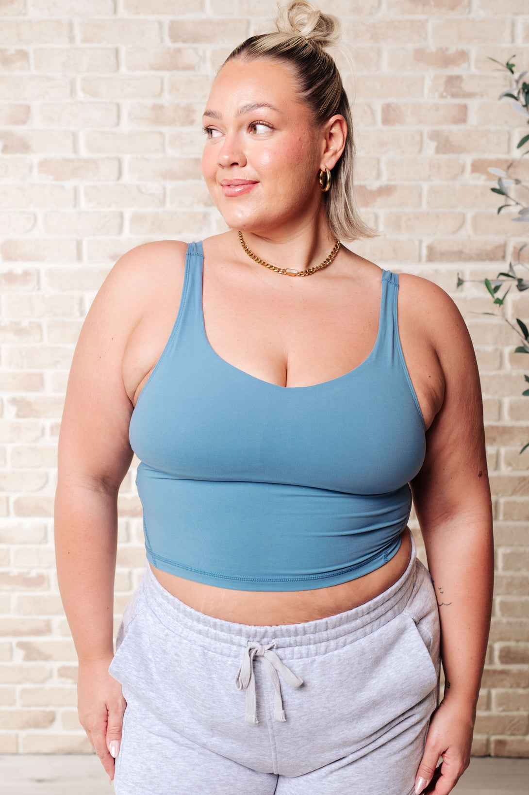 Rhythm and Rhyme Tank in Dusty Blue - Lavish Fix