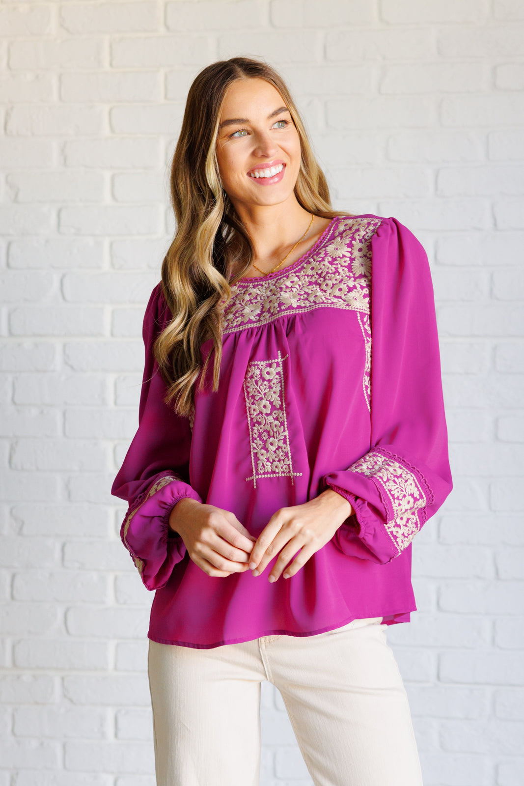 Rodeo Queen Embroidered Blouse - Lavish Fix