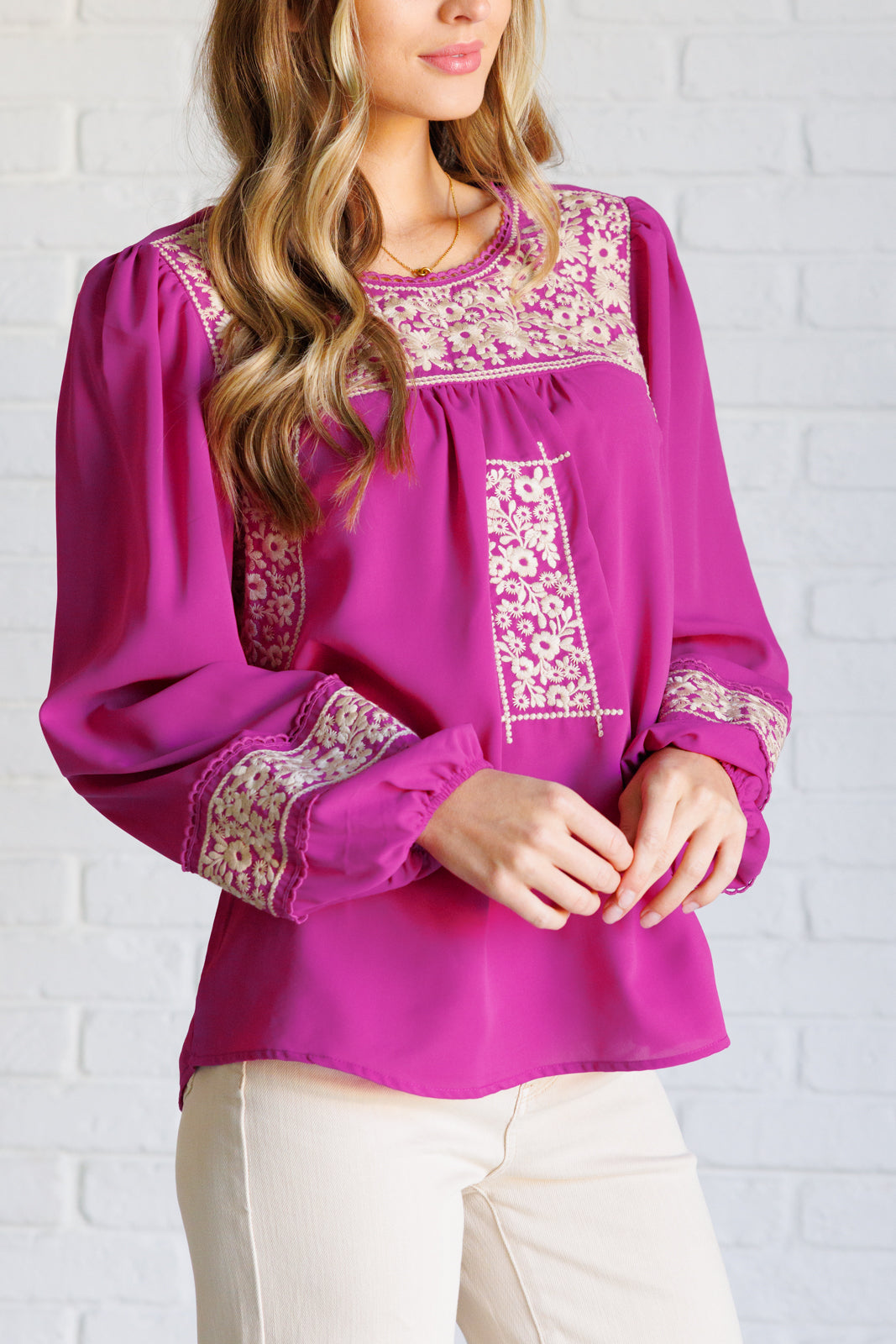 Rodeo Queen Embroidered Blouse - Lavish Fix