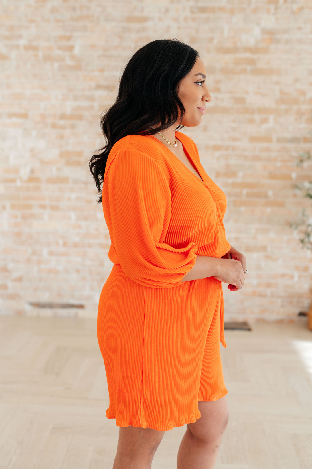 Roll With me Romper in Tangerine - Lavish Fix