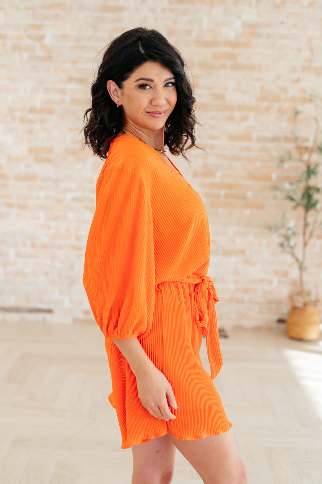 Roll With me Romper in Tangerine - Lavish Fix