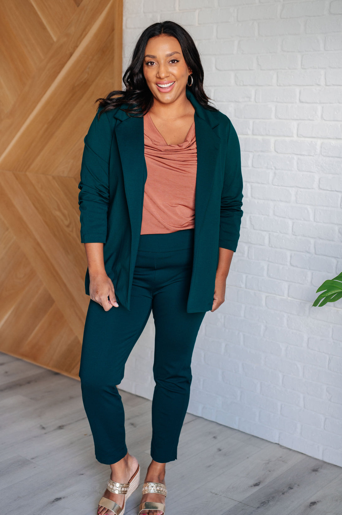 Magic 3/4 Blazer in Hunter Green - Lavish Fix