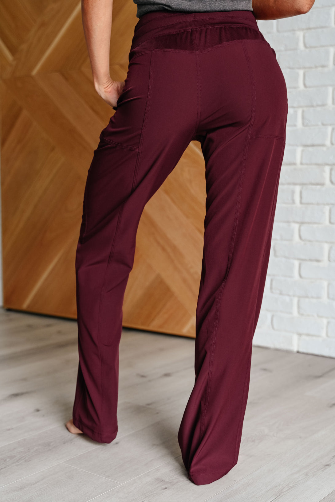 Runner's High Drawstring Joggers in Red Merlot - Lavish Fix