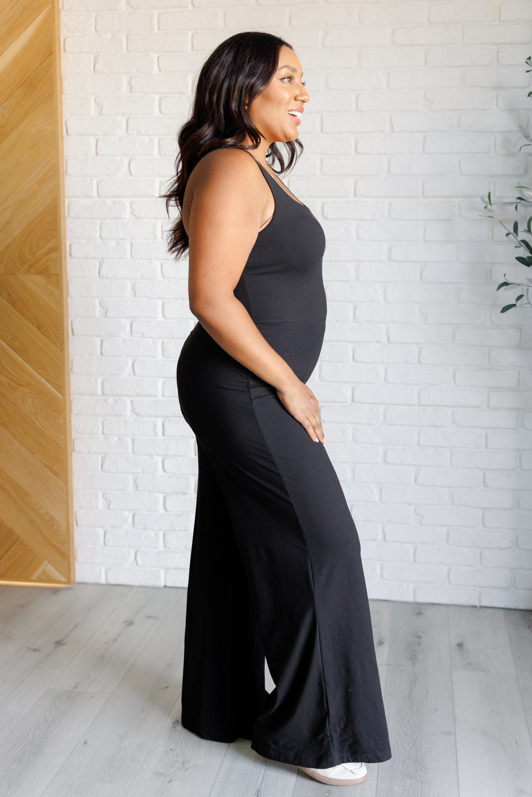 Shavasana Everyday Wide Leg Jumpsuit in Black - Lavish Fix