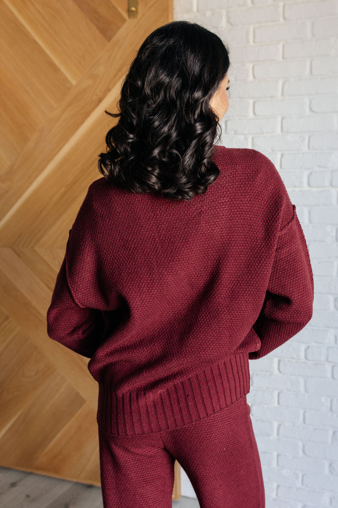 Simple Solution Knit Set in Wine - Lavish Fix