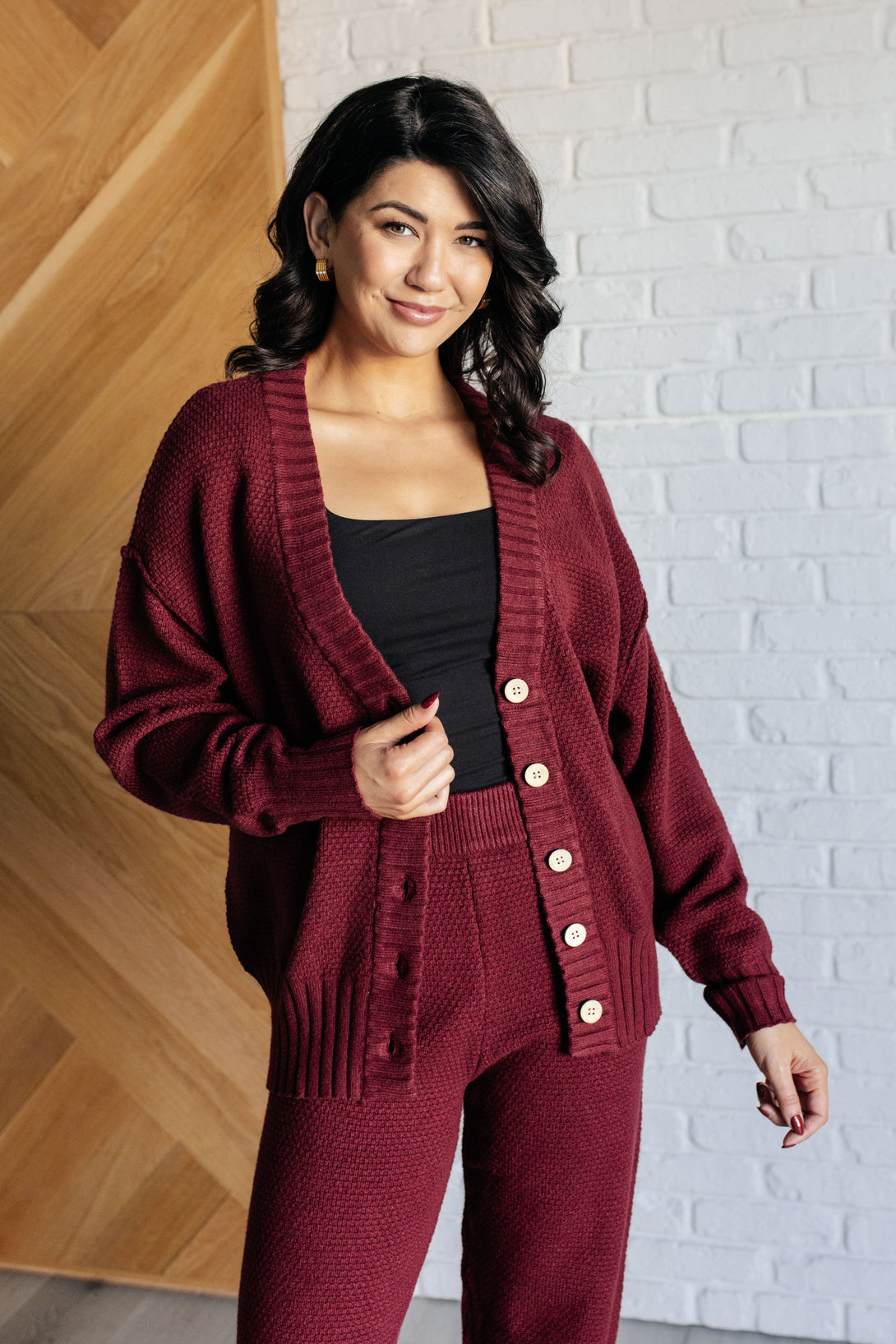 Simple Solution Knit Set in Wine - Lavish Fix