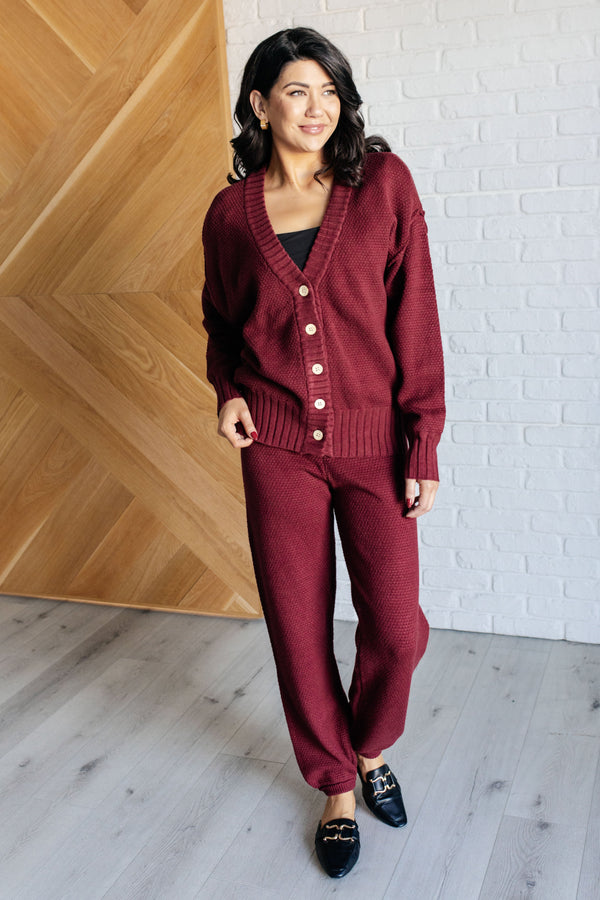 Simple Solution Knit Set in Wine - Lavish Fix