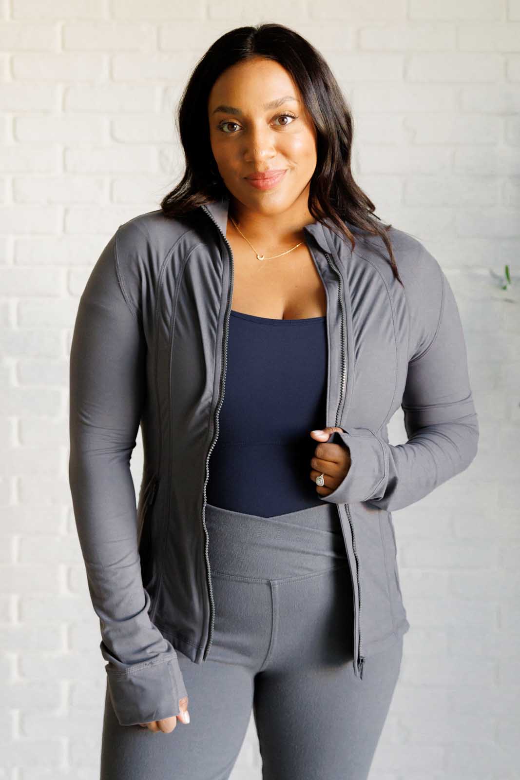 Staying Swift Activewear Jacket in Titanium - Lavish Fix