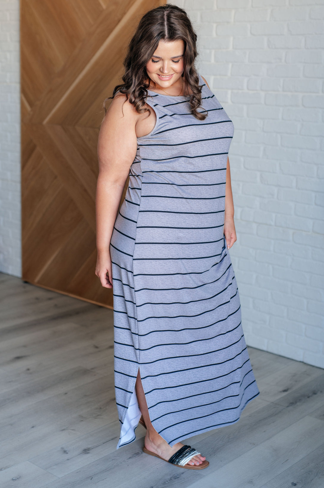 Still Got It Sleeveless Maxi In Gray - Lavish Fix