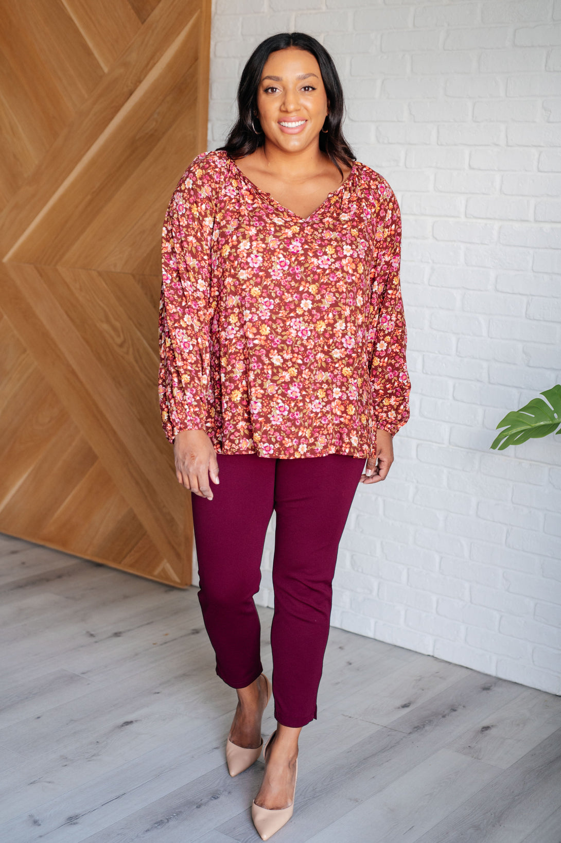 Sunday Brunch Blouse in Rust Floral - Lavish Fix