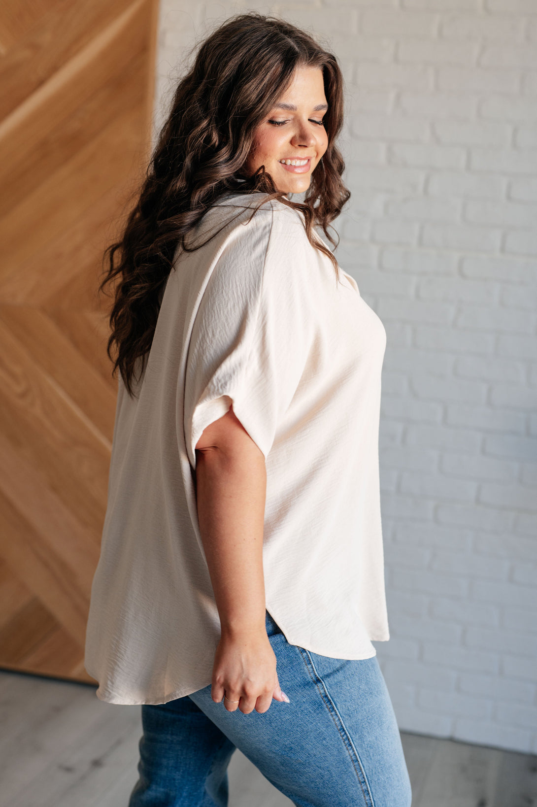 Sweet Simplicity Button Down Blouse in Oatmeal - Lavish Fix