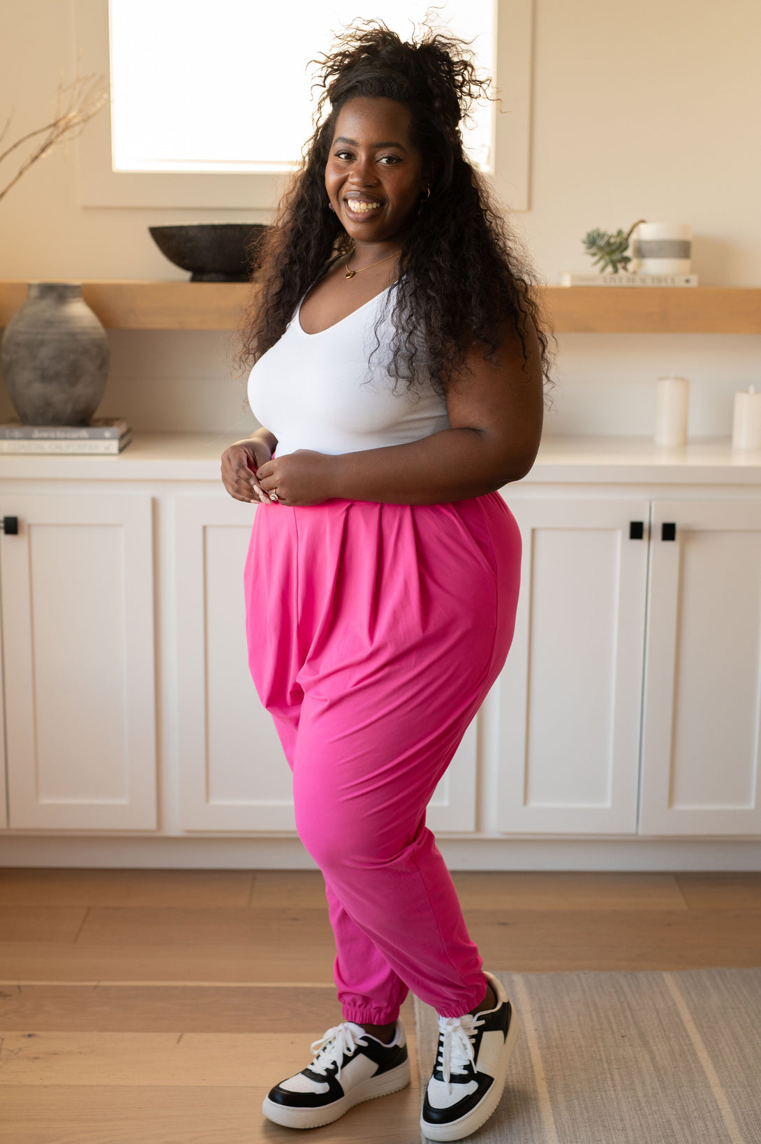 The Motive Slouch Jogger in Hot Pink - Lavish Fix