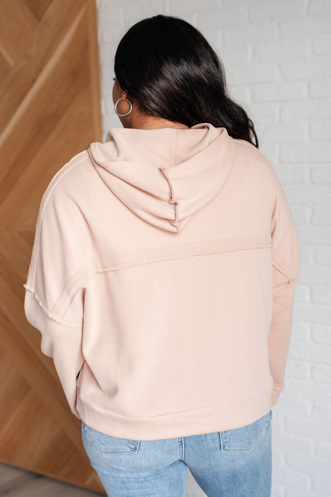 Throwback Heartthrob Hoodie in Beige - Lavish Fix