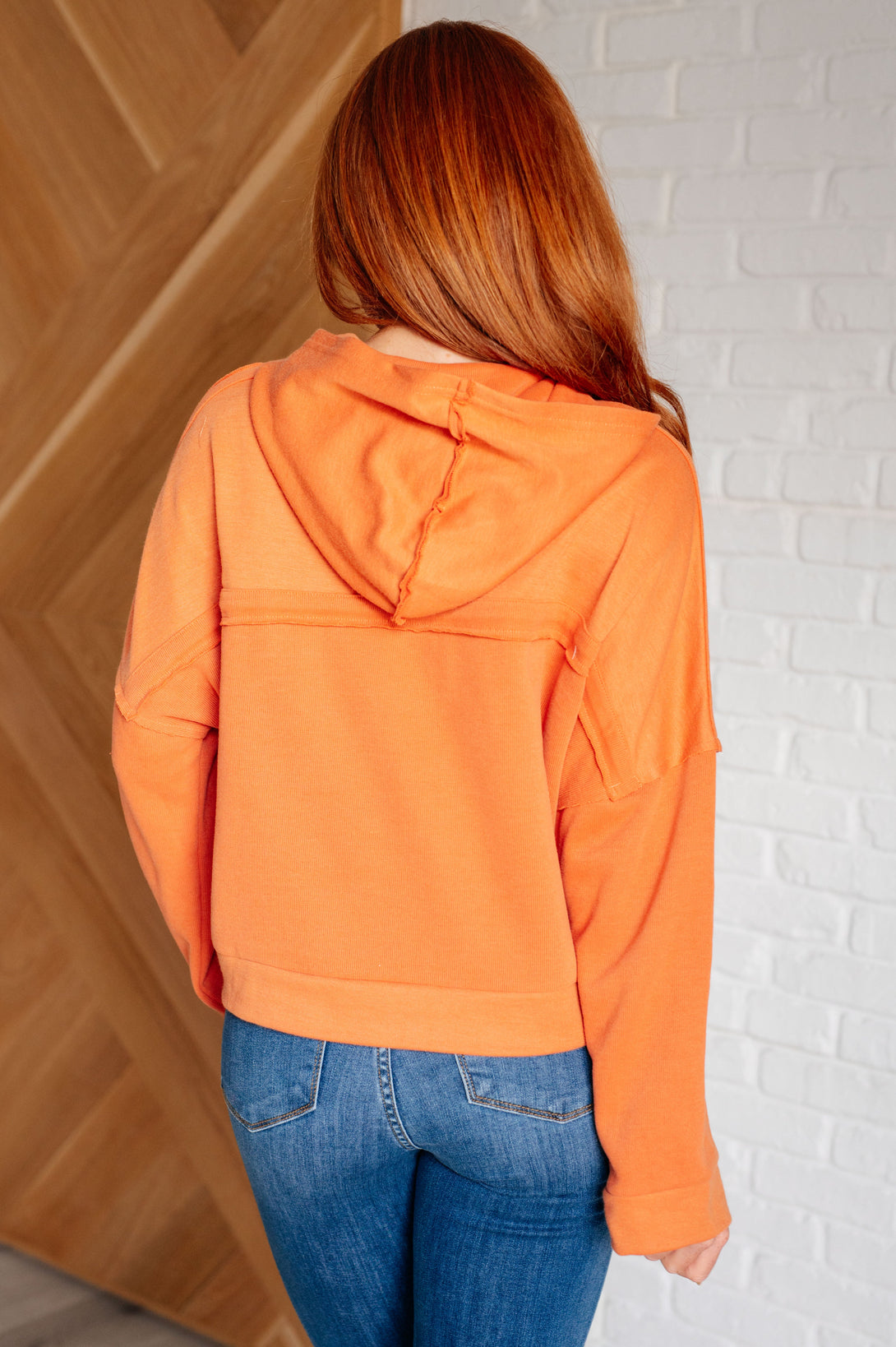 Throwback Heartthrob Hoodie in Orange - Lavish Fix