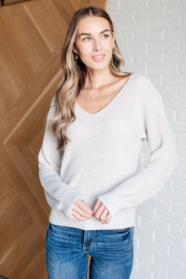 Told You So Ribbed Knit V Neck Sweater - Lavish Fix