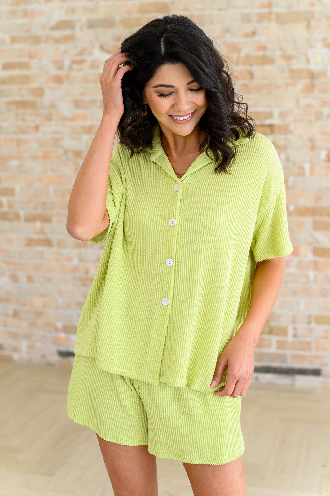 Two's Company Ribbed Button Down - Lavish Fix