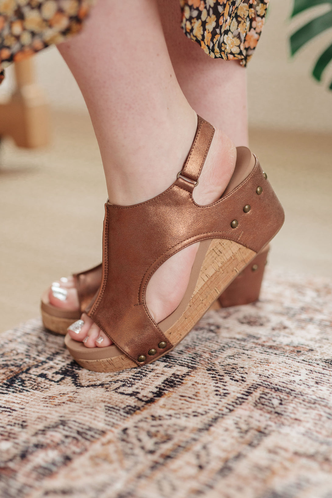 Walk This Way Wedge Sandals in Antique Bronze - Lavish Fix