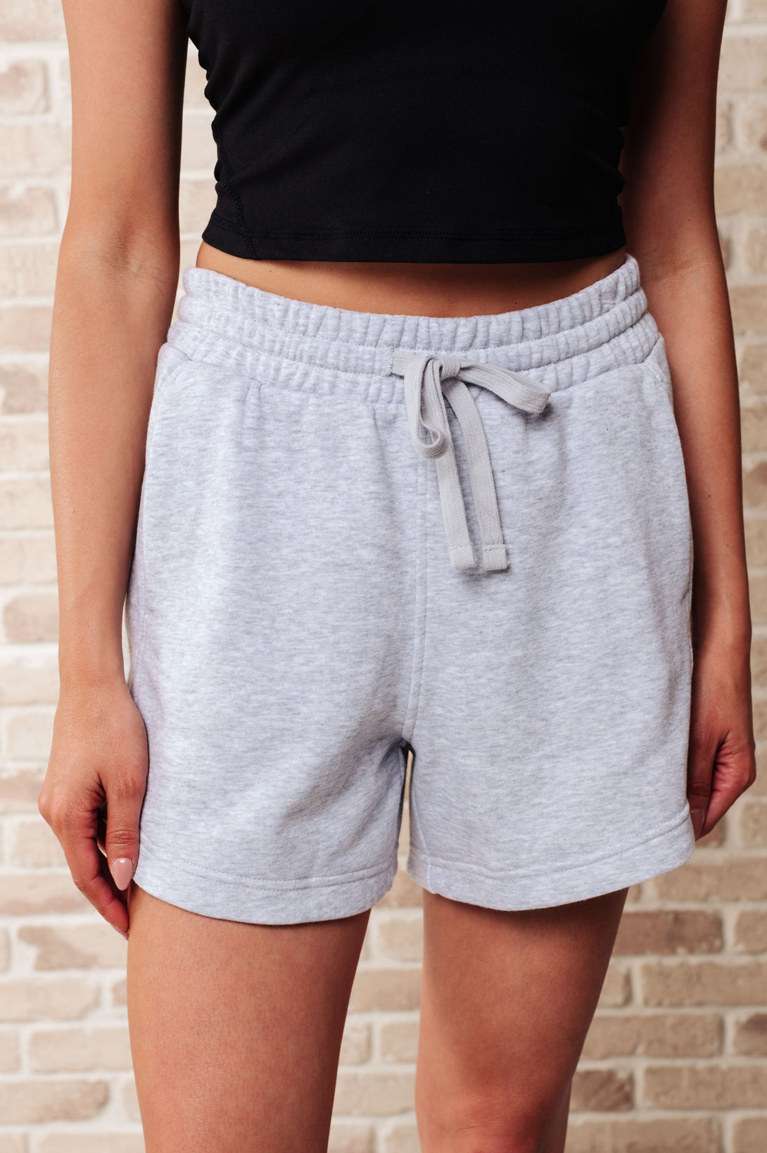 We're Only Getting Better Drawstring Shorts in Grey - Lavish Fix