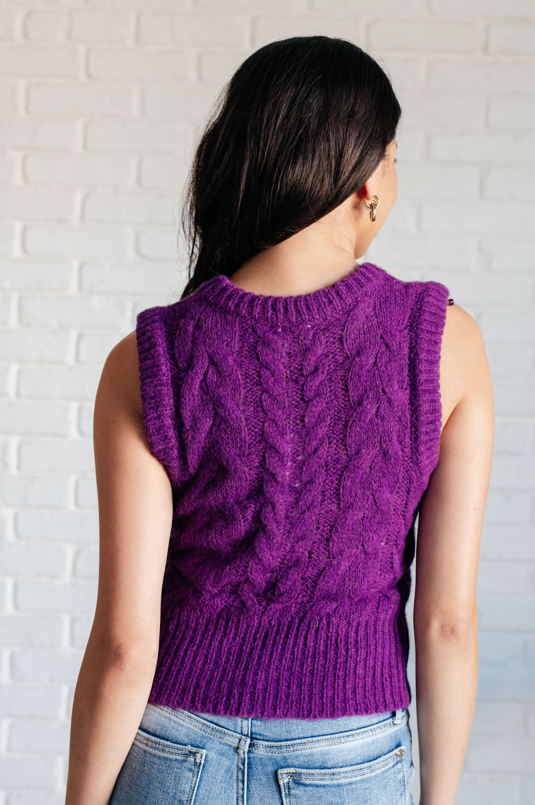 What's On Your Mind Cable Knit Vest - Lavish Fix