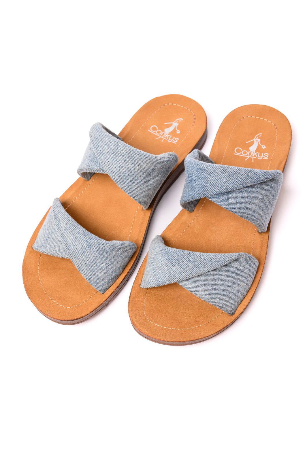 With a Twist Sandal in Denim - Lavish Fix