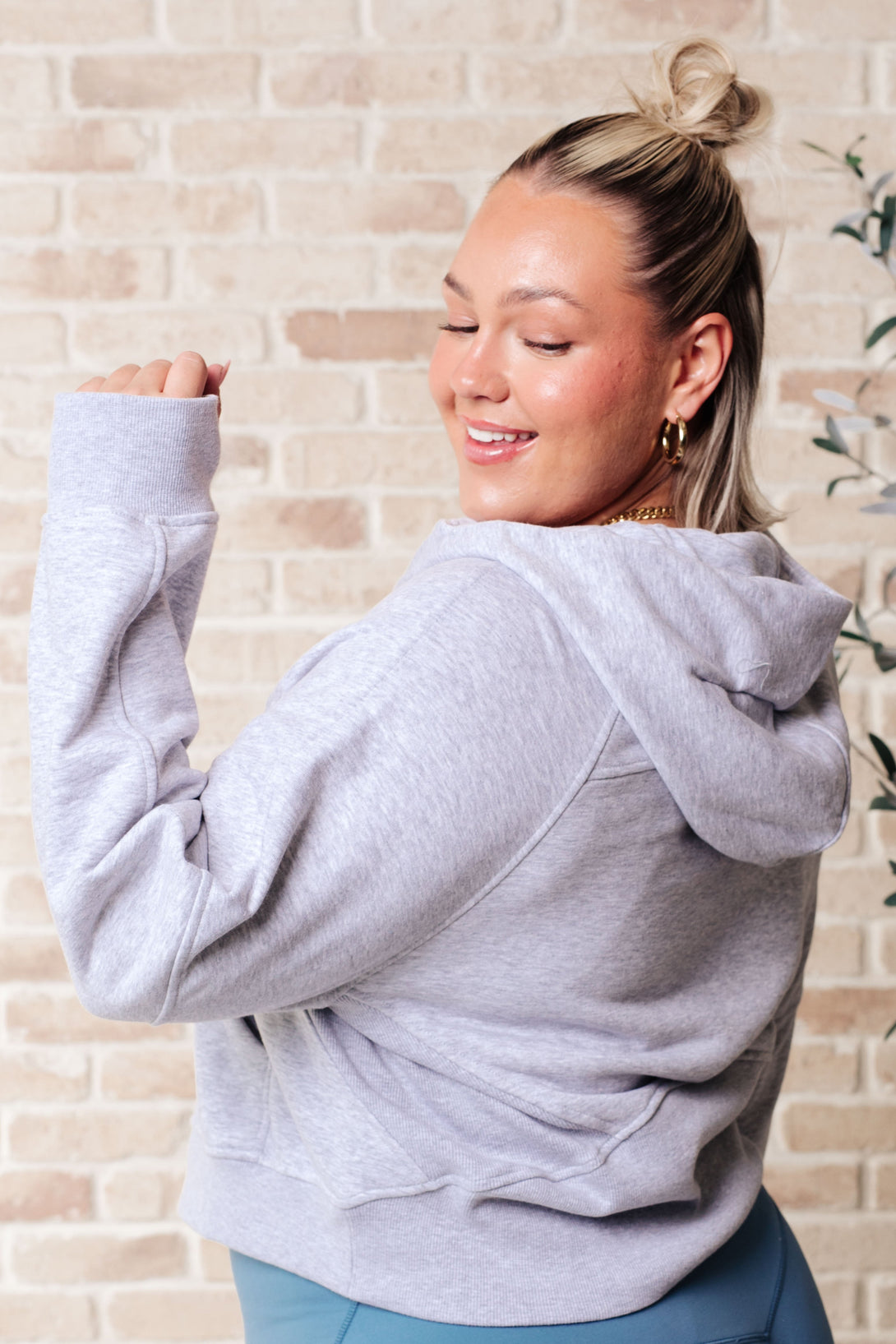 Working Up A Sweat Hooded Pullover in Grey - Lavish Fix