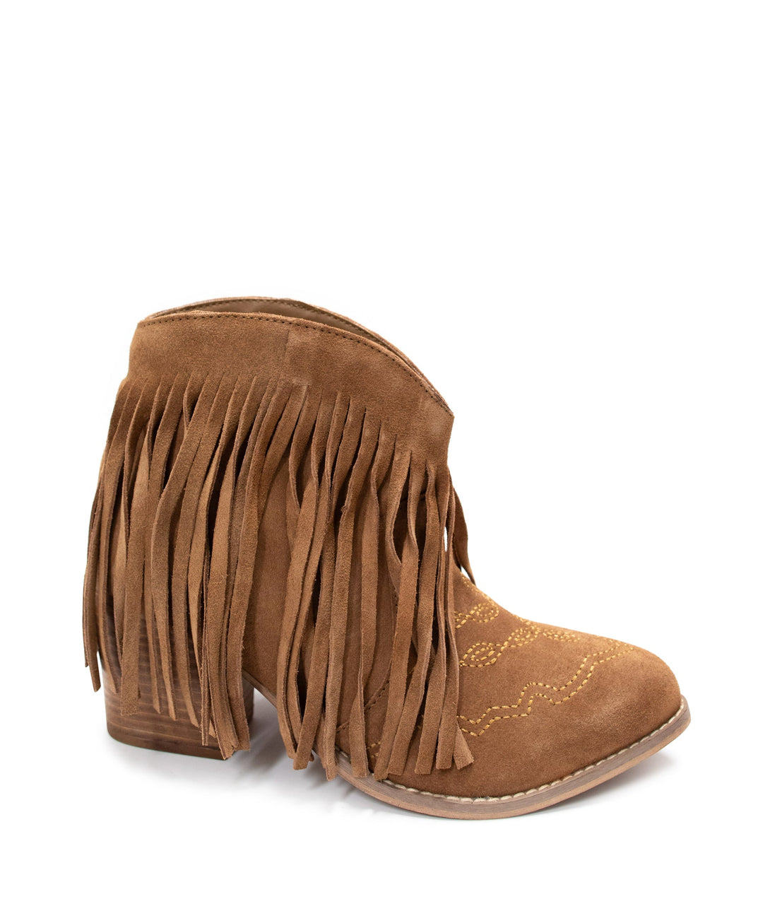 Amos Fringe Ankle Bootie in Tan Suede - Lavish Fix