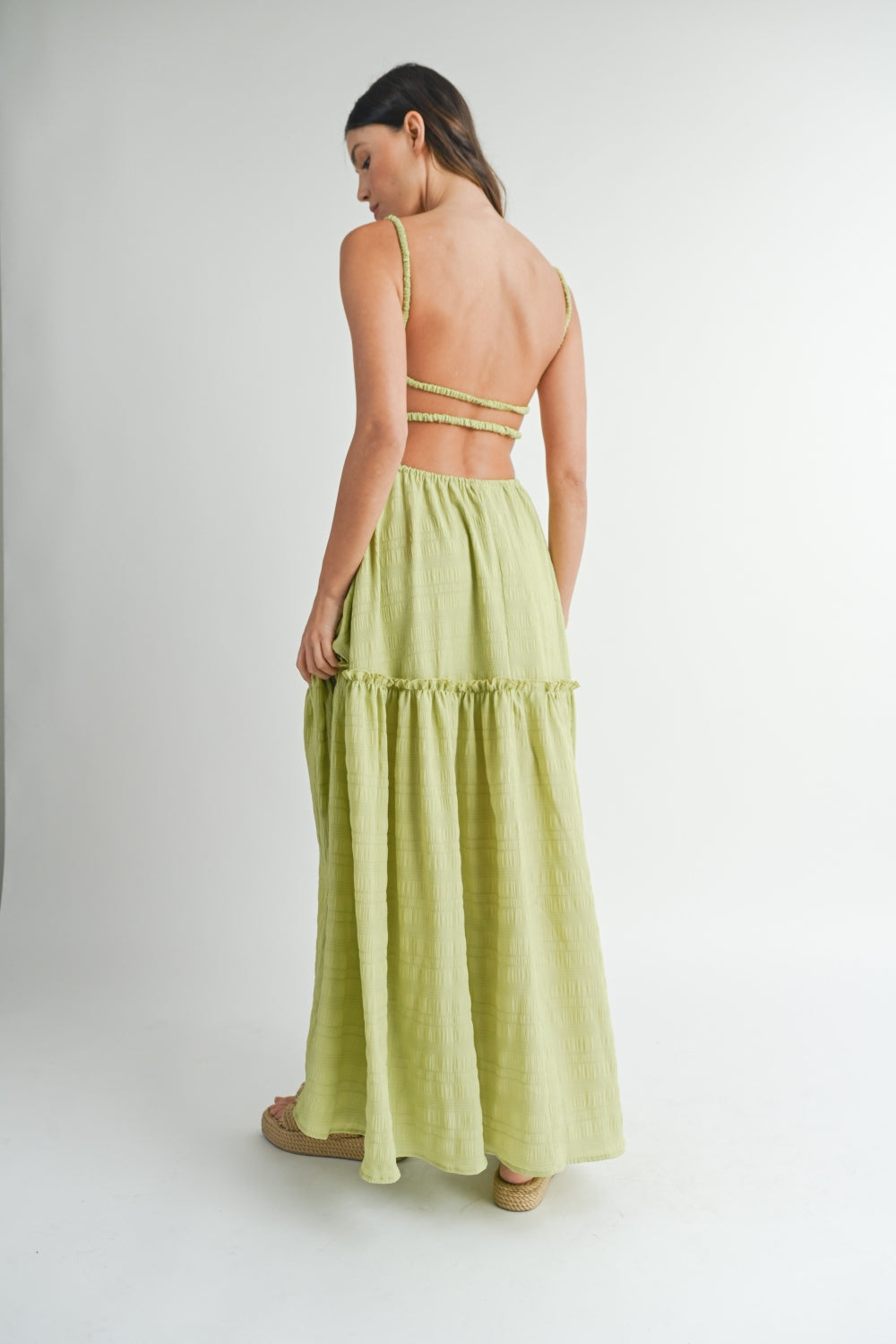 MABLE Cutout Waist Backless Maxi Dress - Lavish Fix