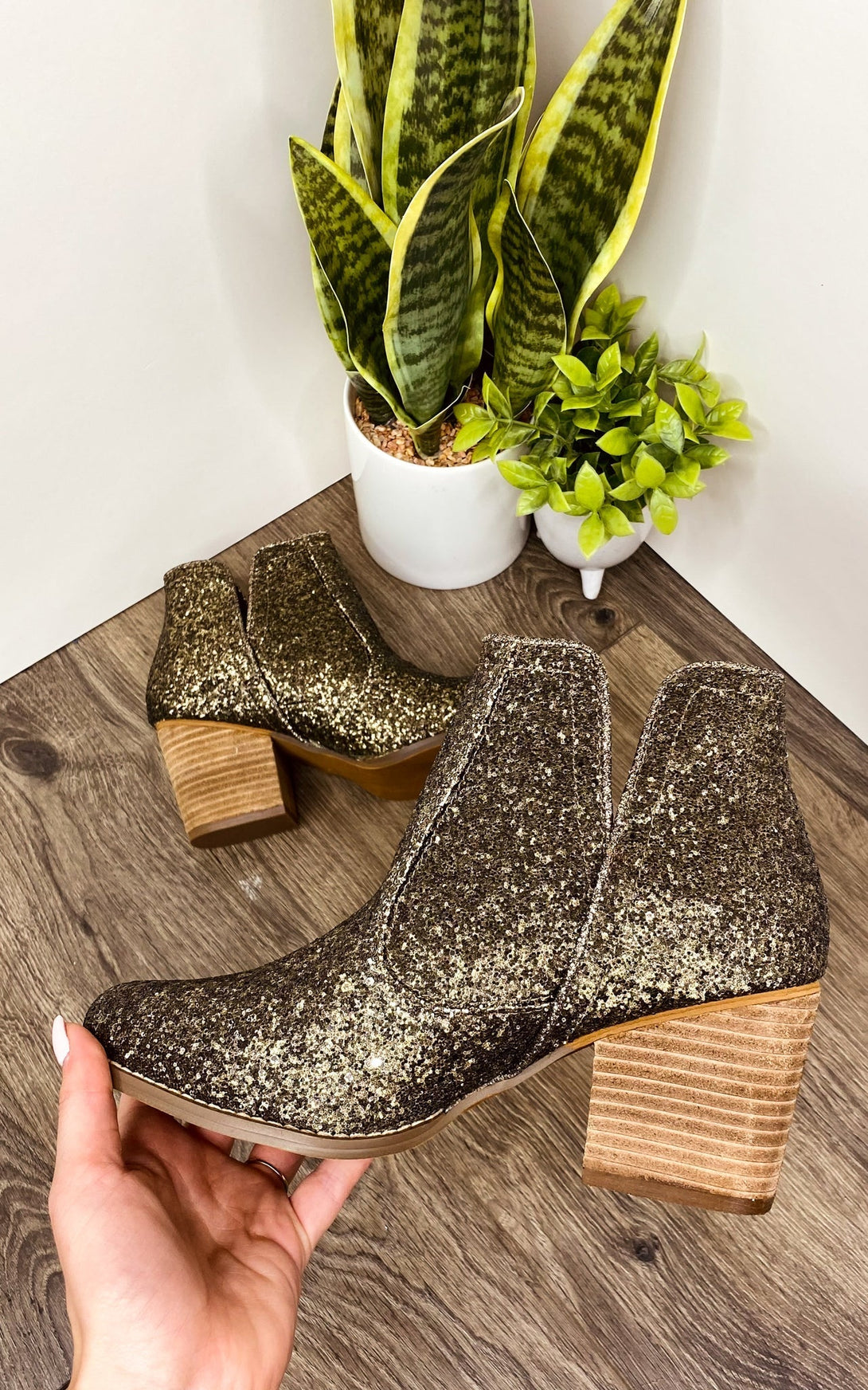 Fiera Booties in Bronze - Lavish Fix