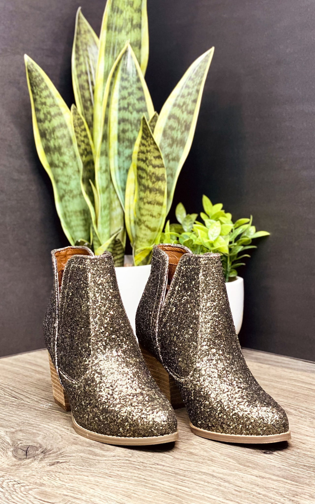 Fiera Booties in Bronze - Lavish Fix